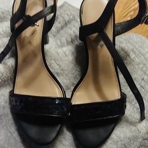Black with sequin heels